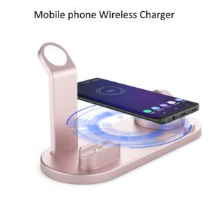 Wireless Charging Station: 4  in 1 Multiple Function Table Stand Portable 15W Fast Wireless Charger