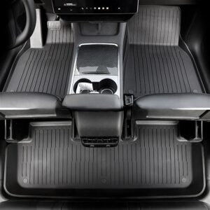 Premium All-Weather Floor Mats for Tesla Model 3/Y: Anti-Slip, Fireproof XPE Material, Waterproof, Fully Surrounded Footpads for Ultimate Car Interior Protection.