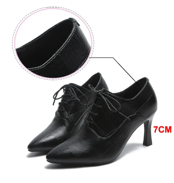 Leather Slip-On Shoes for Women.: Step into elegance with these Fashionable Pointed-Toe Patent Leather Slip-On Shoes for Women. Designed for formal occasions, office wear, and sophisticated dressing, these stylish mid-heel shoes offer both comfort and class. Perfect for professionals and fashion-forward women, they are a must-have addition to your wardrobe. Shop now at Shopzoolla.com! - Image 3