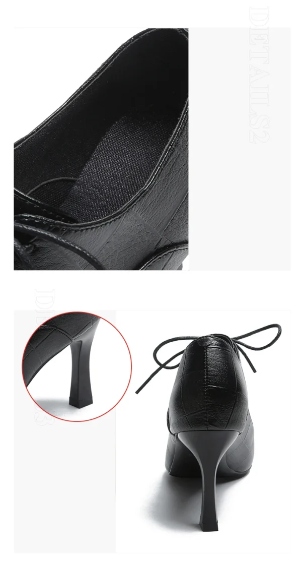 Leather Slip-On Shoes for Women.: Step into elegance with these Fashionable Pointed-Toe Patent Leather Slip-On Shoes for Women. Designed for formal occasions, office wear, and sophisticated dressing, these stylish mid-heel shoes offer both comfort and class. Perfect for professionals and fashion-forward women, they are a must-have addition to your wardrobe. Shop now at Shopzoolla.com! - Image 4