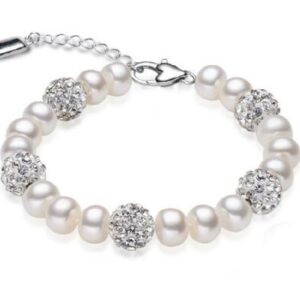 YIKALAISI Charm Bracelet Natural Freshwater Pearl 925 Sterling Silver