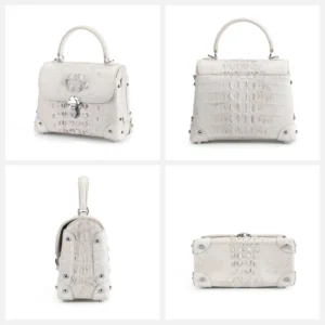 Authentic Alligator & Crocodile Leather Crossbody Shoulder Bag for Women – Luxury Handmade Handbag