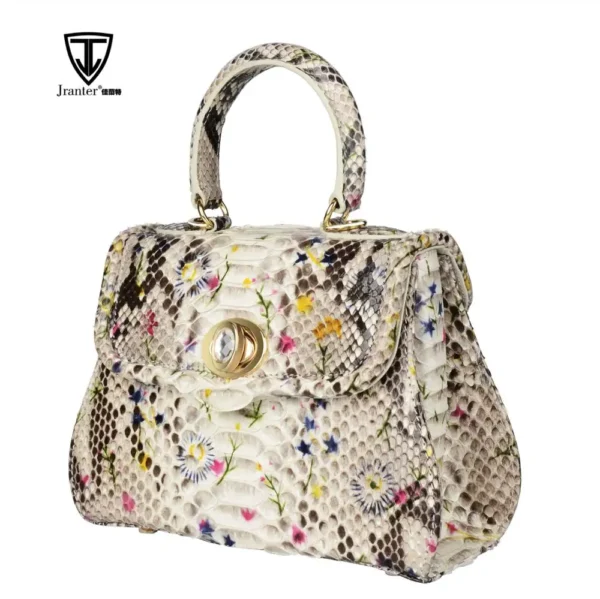 Vintage Genuine Snake Skin Leather Handbag – Timeless Luxury for Women - Image 3