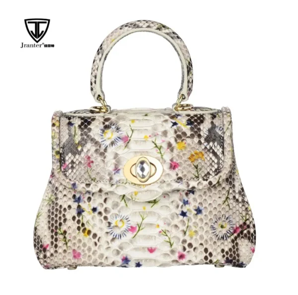 Vintage Genuine Snake Skin Leather Handbag – Timeless Luxury for Women - Image 4