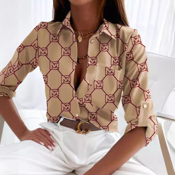 Spring and Autumn Top Long sleeved Shirt Printed Shirt For Female - Image 13