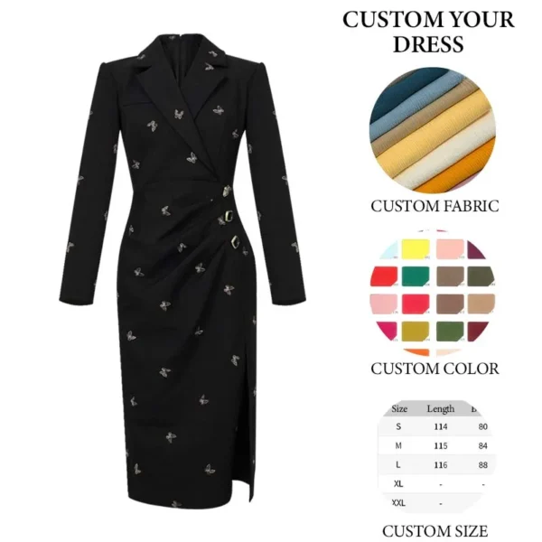 Elegant Winter Embroidered Dress for the Professional Woman - Image 5